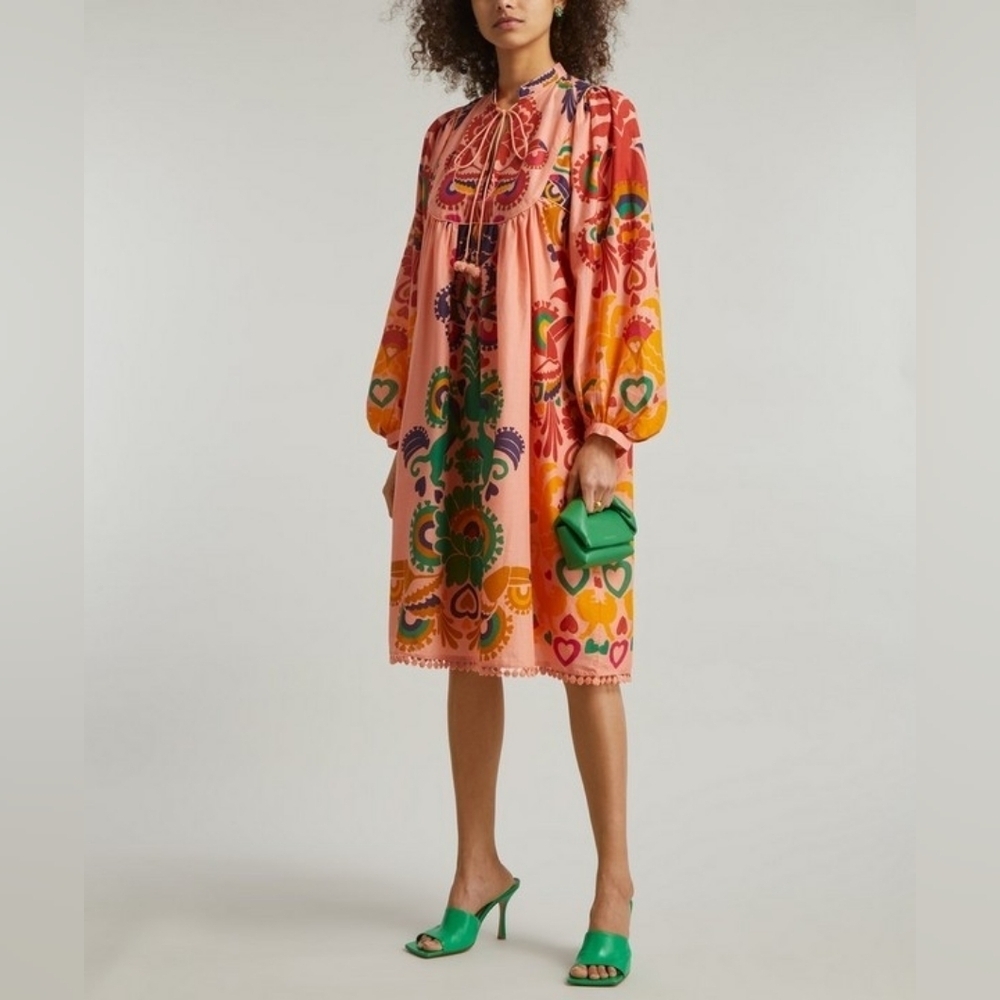FARM Rio Peach Amulet Midi-Dress - Picture 3 of 16